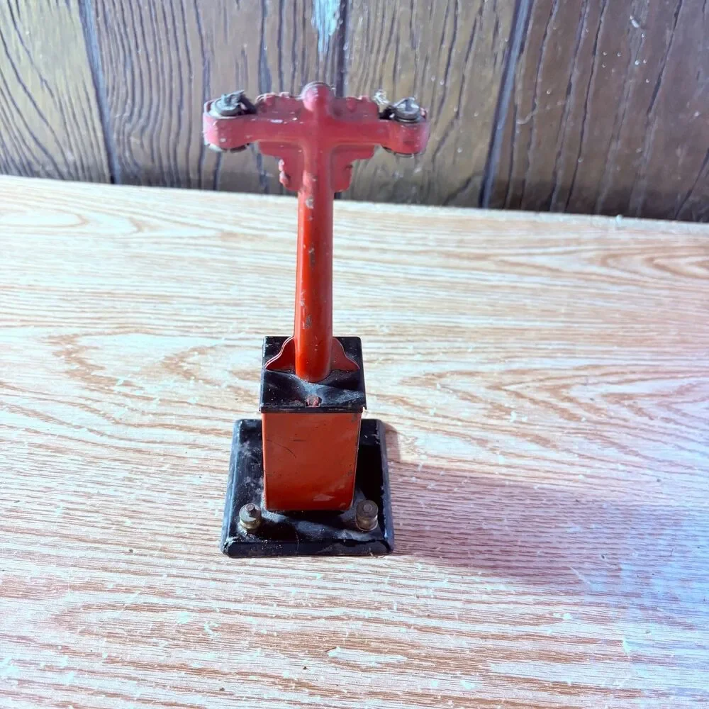 Rare Vintage Electric Red Metal Train Light Pole For Parts or Repair
